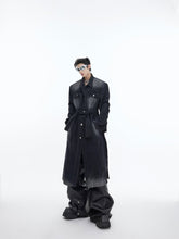 ArguE CulturE Distressed Washed Silhouette Long - style Denim Jacket - COPPING THREADS - ArguE CulturE